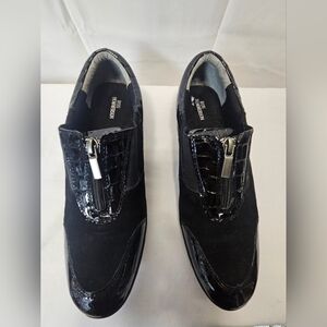 Ros & Hommerson "Nadia" Black Leather Zip-Front Xtra Narrow Comfort Shoes NWOT